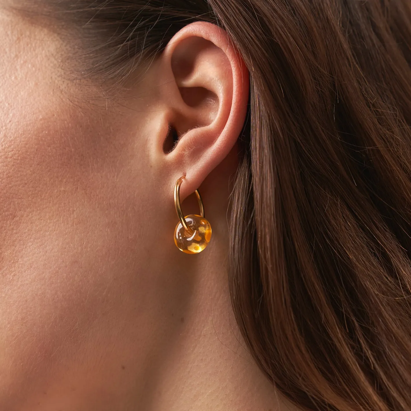 Best Sale STILNEST Rondella Murano Glass Dotted Gelb - Single
