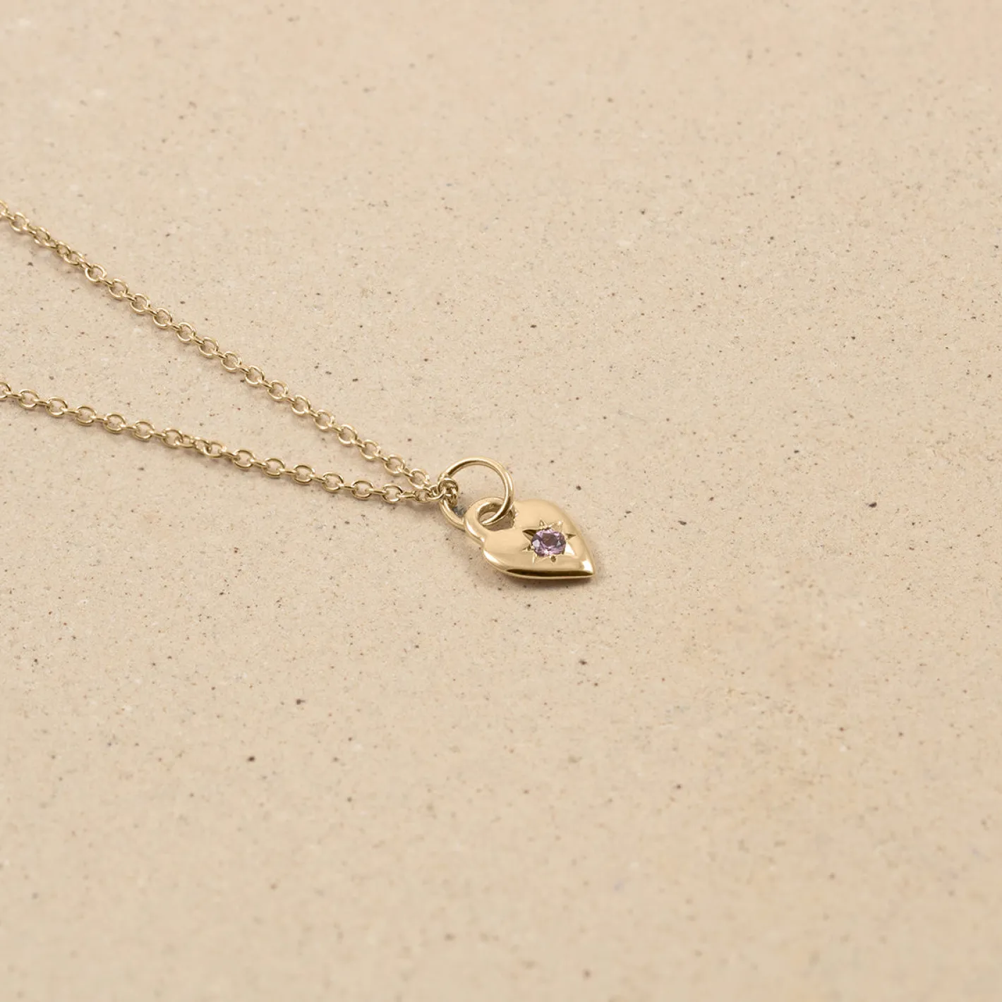 Cheap STILNEST Rosa Turmalin Heart Kette | 585 Gold