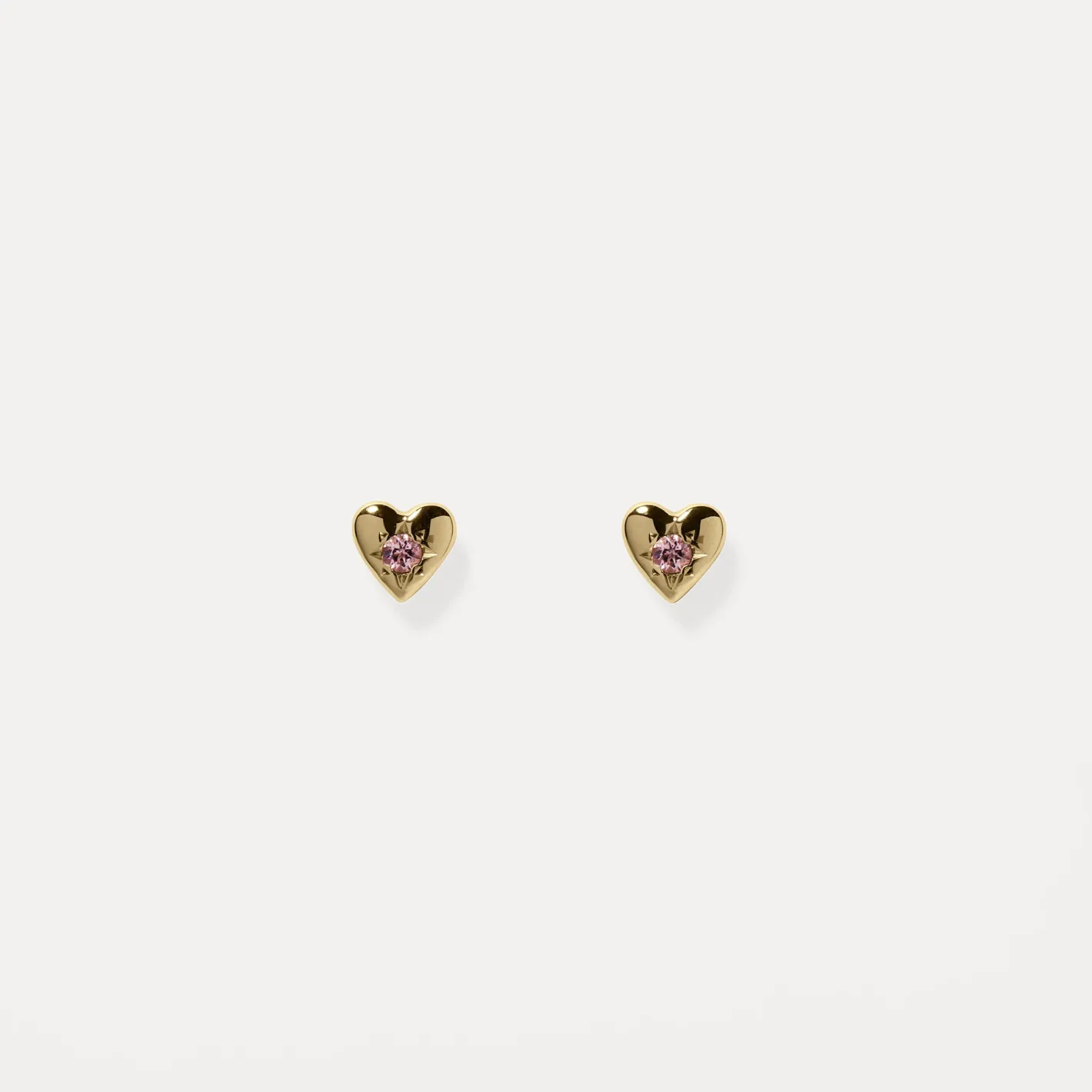 Cheap STILNEST Rosa Turmalin Heart Ohrstecker Ohrringe | 585 Gold