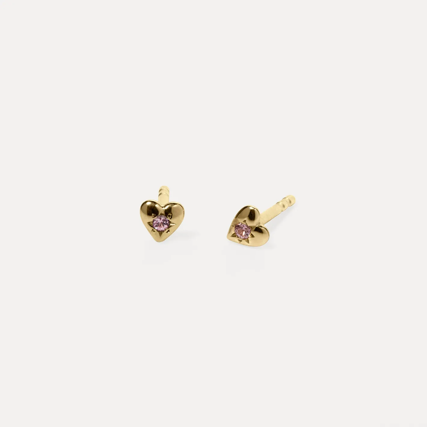 Cheap STILNEST Rosa Turmalin Heart Ohrstecker Ohrringe | 585 Gold