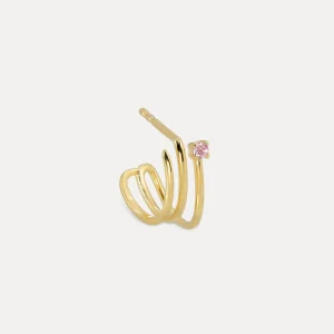 Online STILNEST Rosa Turmalin Trine Huggies Ohrringe - Single | 585 Gold