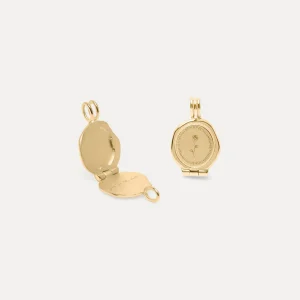 Outlet STILNEST Rose Seal Medaillon Anhänger | 585 Gold