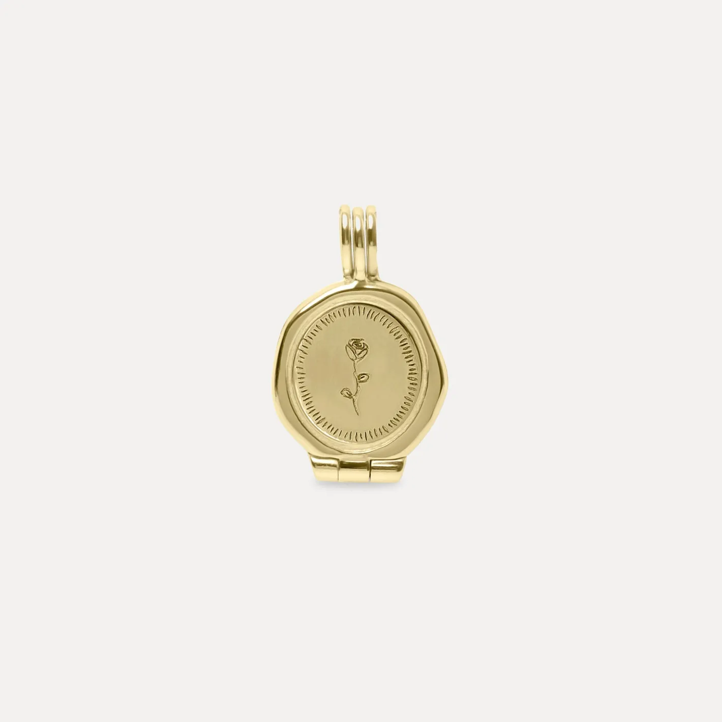 Outlet STILNEST Rose Seal Medaillon Anhänger | 585 Gold