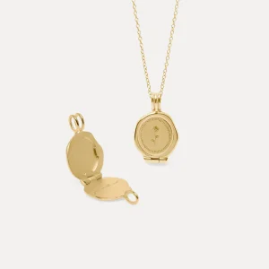 Clearance STILNEST Rose Seal Medaillon Kette | 585 Gold