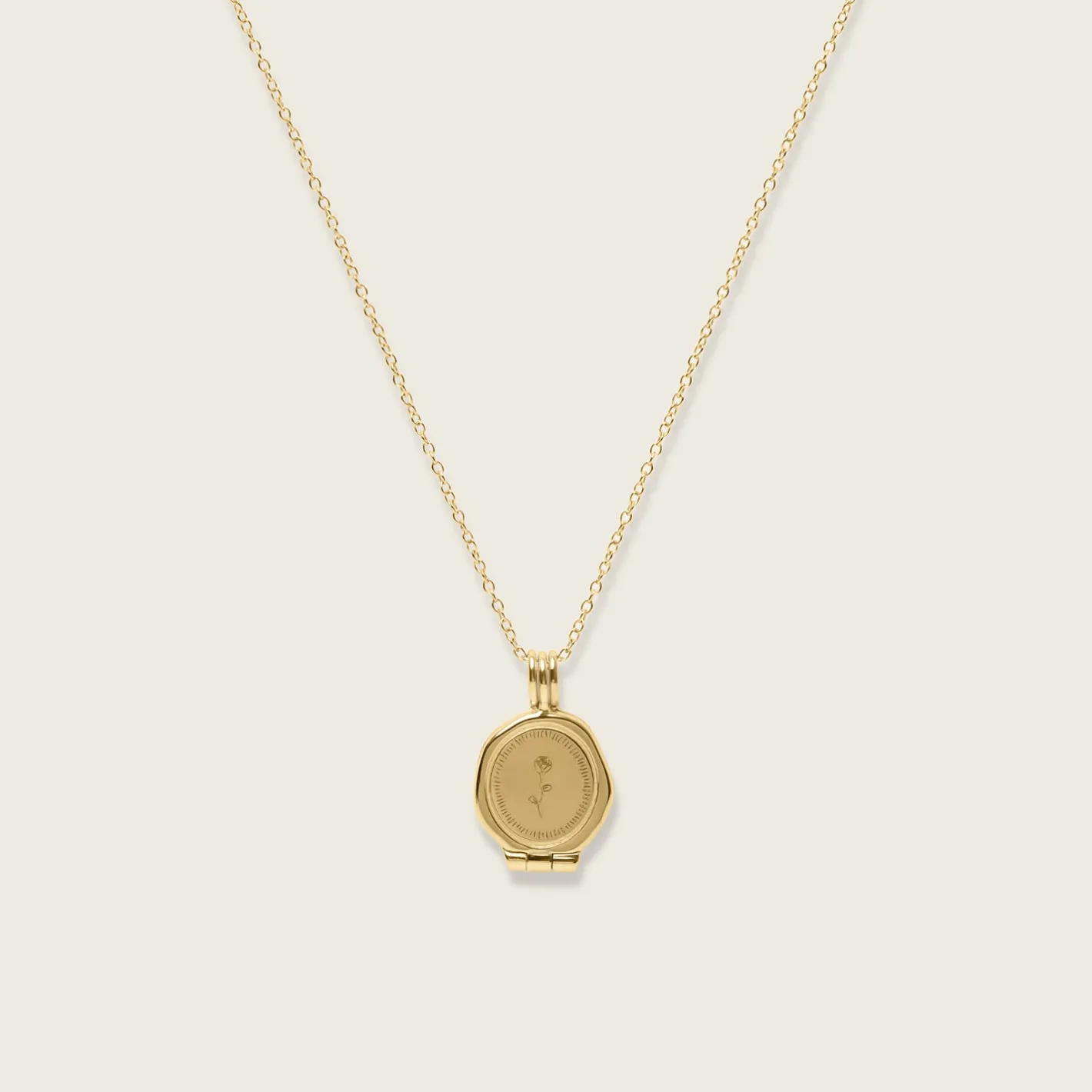 Clearance STILNEST Rose Seal Medaillon Kette | 585 Gold