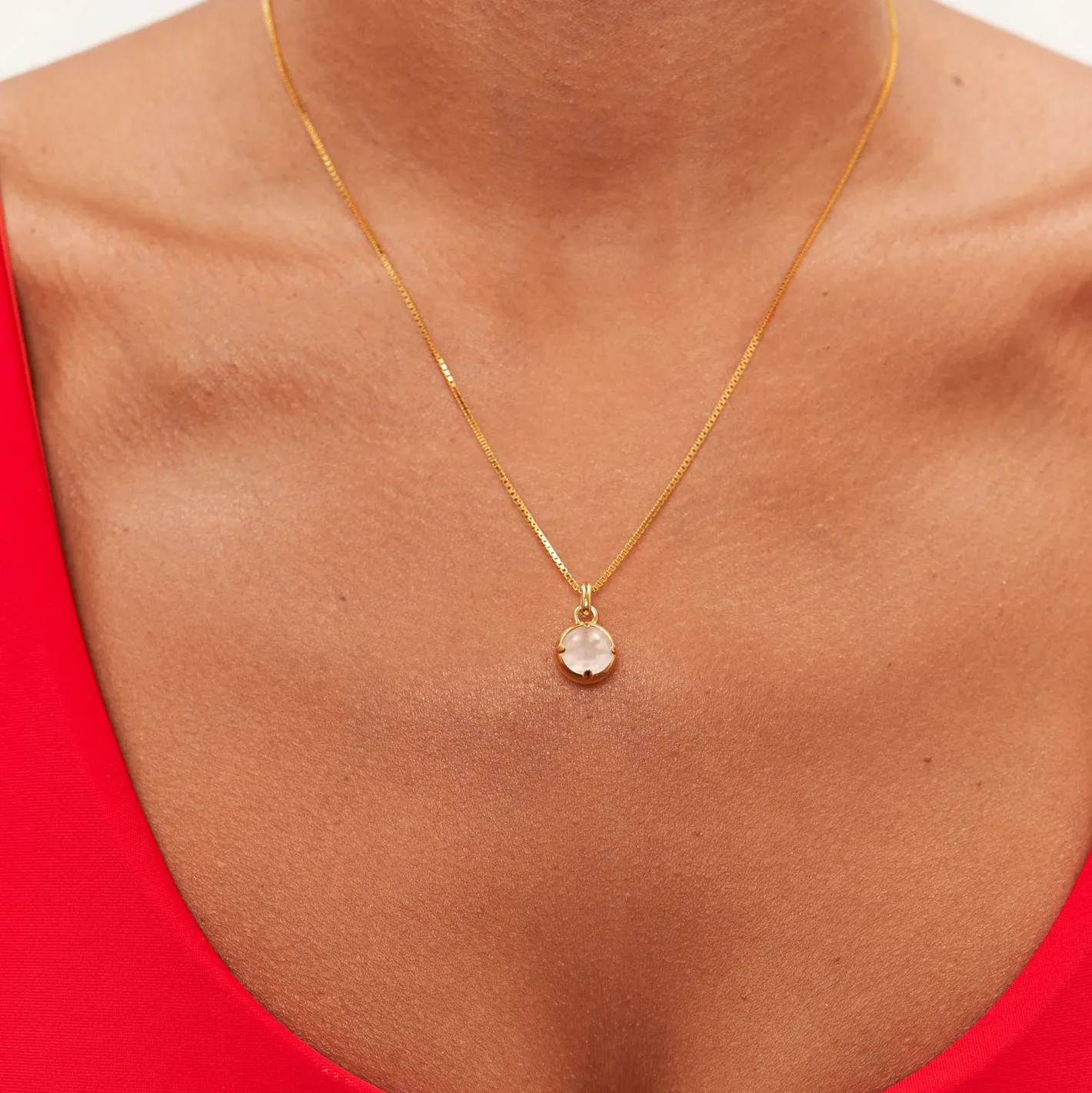 Cheap STILNEST Rosenquarz Instants of Love Kette
