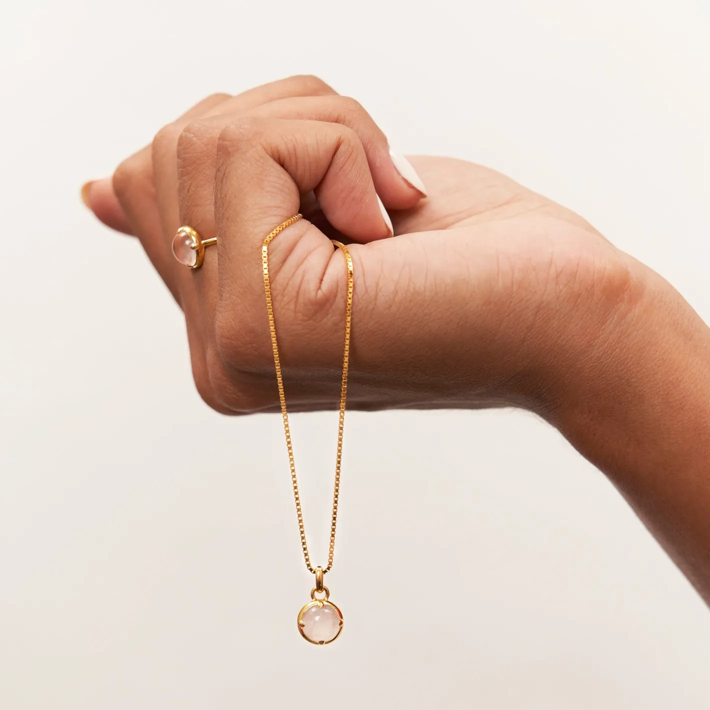Cheap STILNEST Rosenquarz Instants of Love Kette