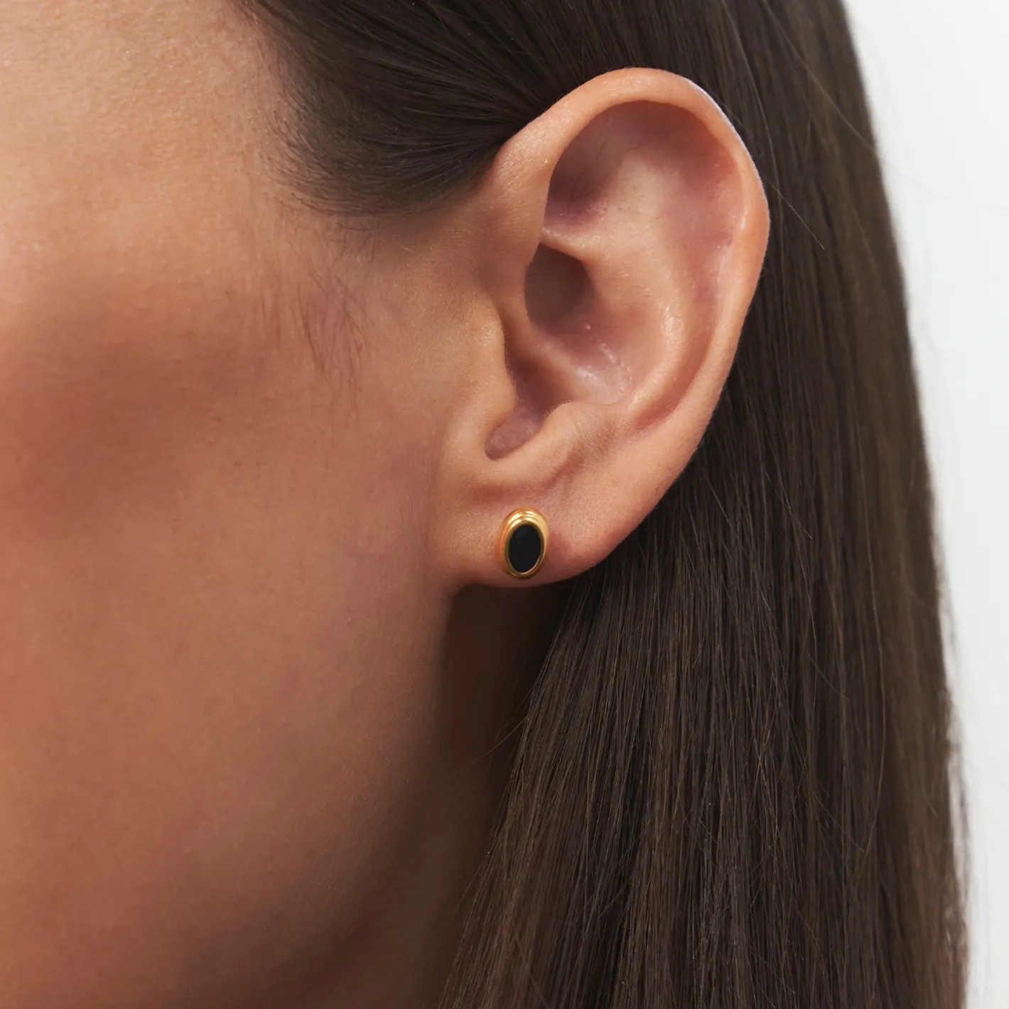 Hot STILNEST Schwarz Enamel Ohrstecker Ohrringe