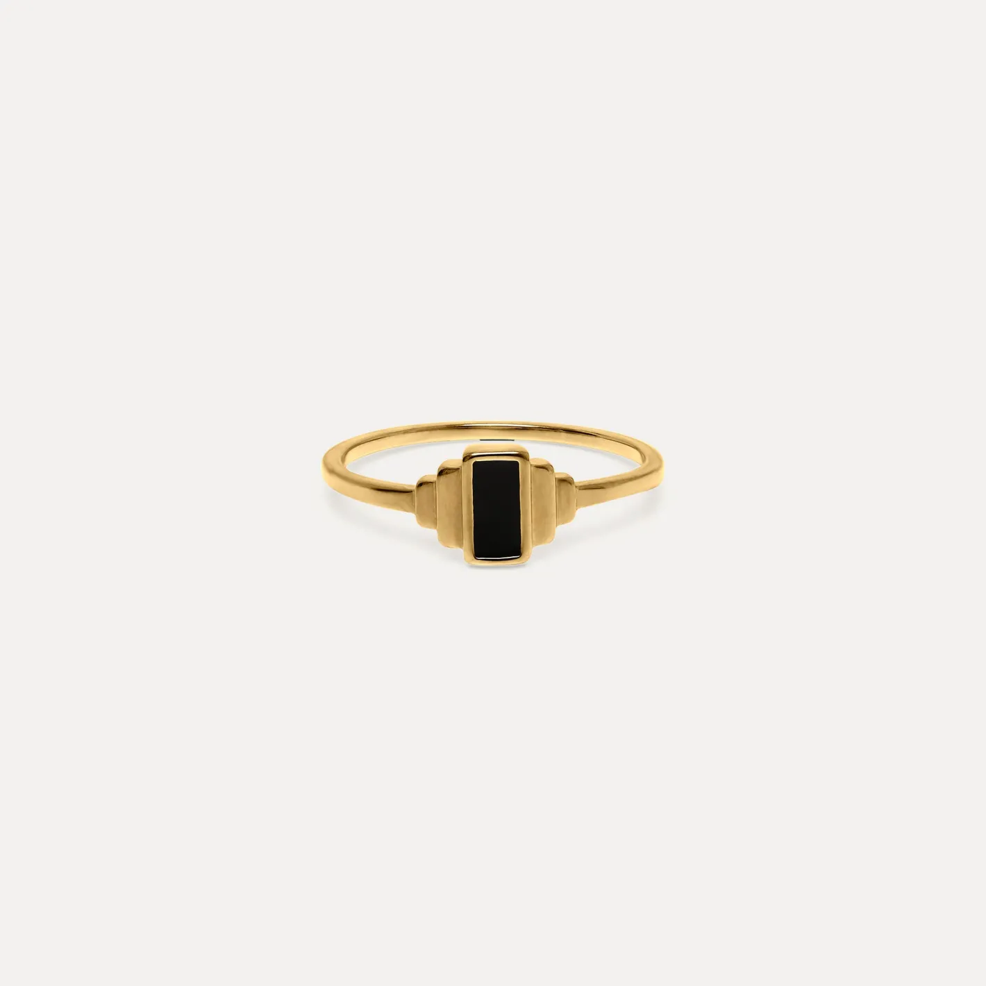 Cheap STILNEST Schwarz Enamel Retro Ring