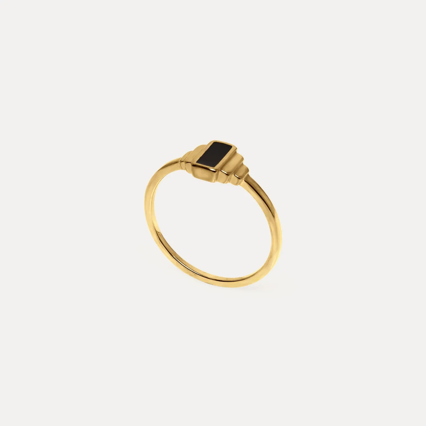 Cheap STILNEST Schwarz Enamel Retro Ring