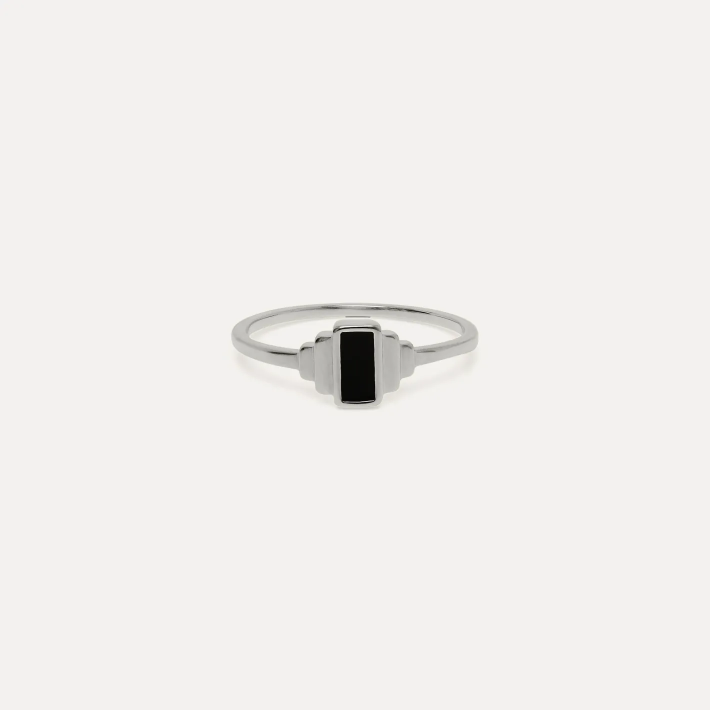 Cheap STILNEST Schwarz Enamel Retro Ring