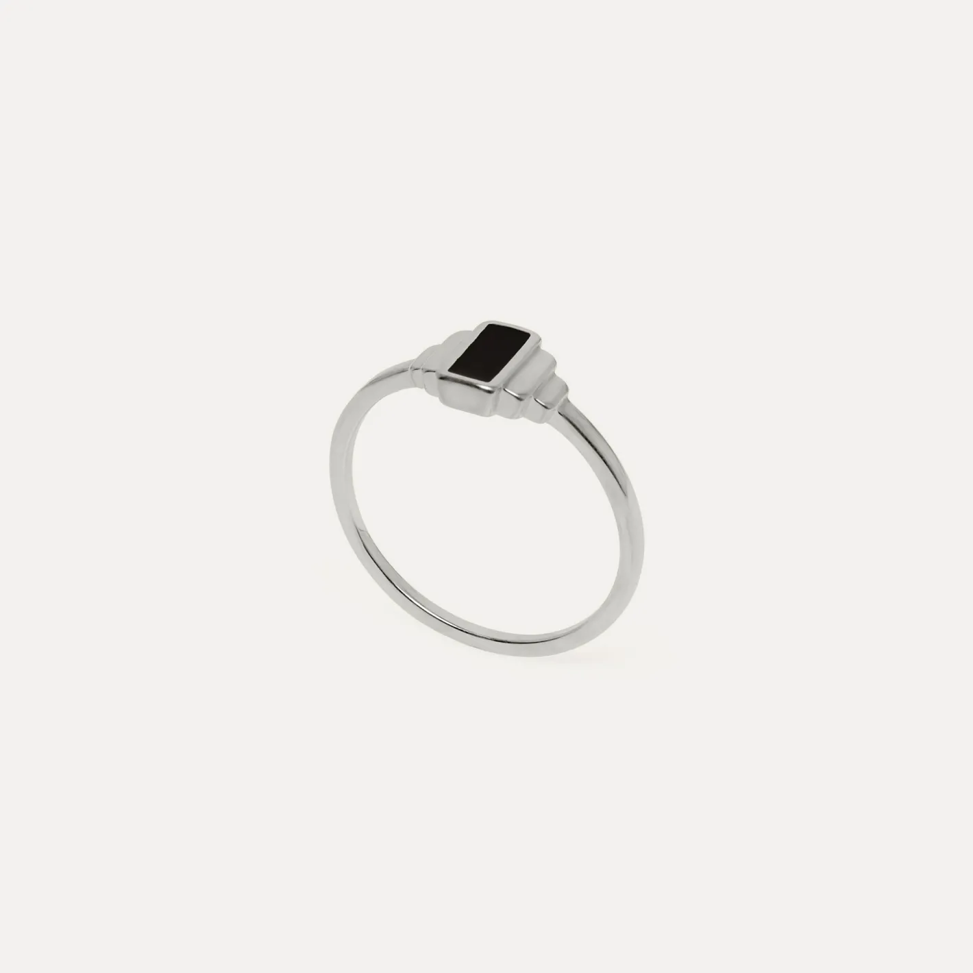 Cheap STILNEST Schwarz Enamel Retro Ring