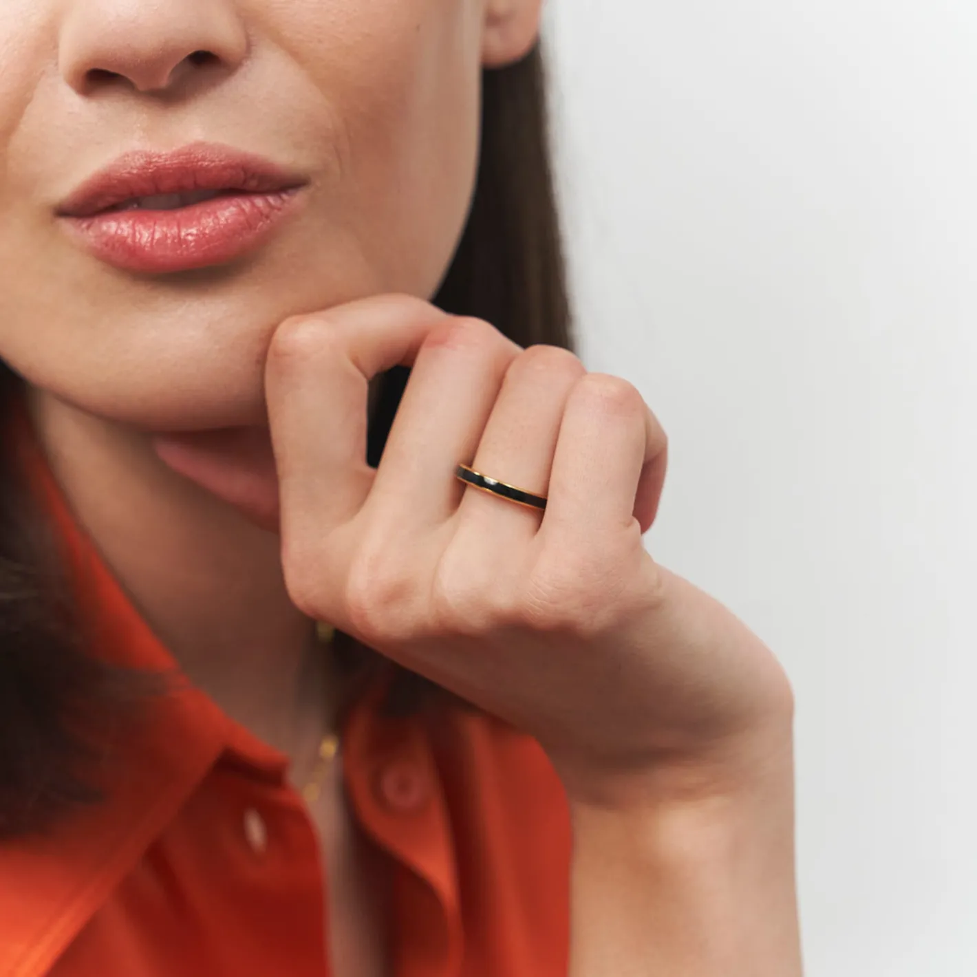 Best STILNEST Schwarz Enamel Ring