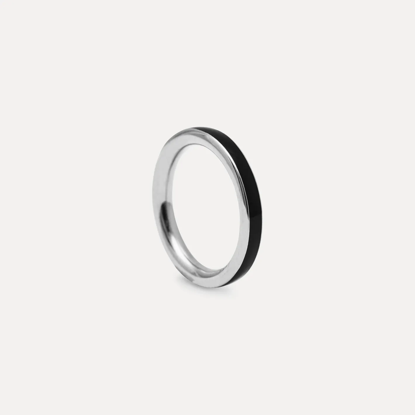 Best STILNEST Schwarz Enamel Ring