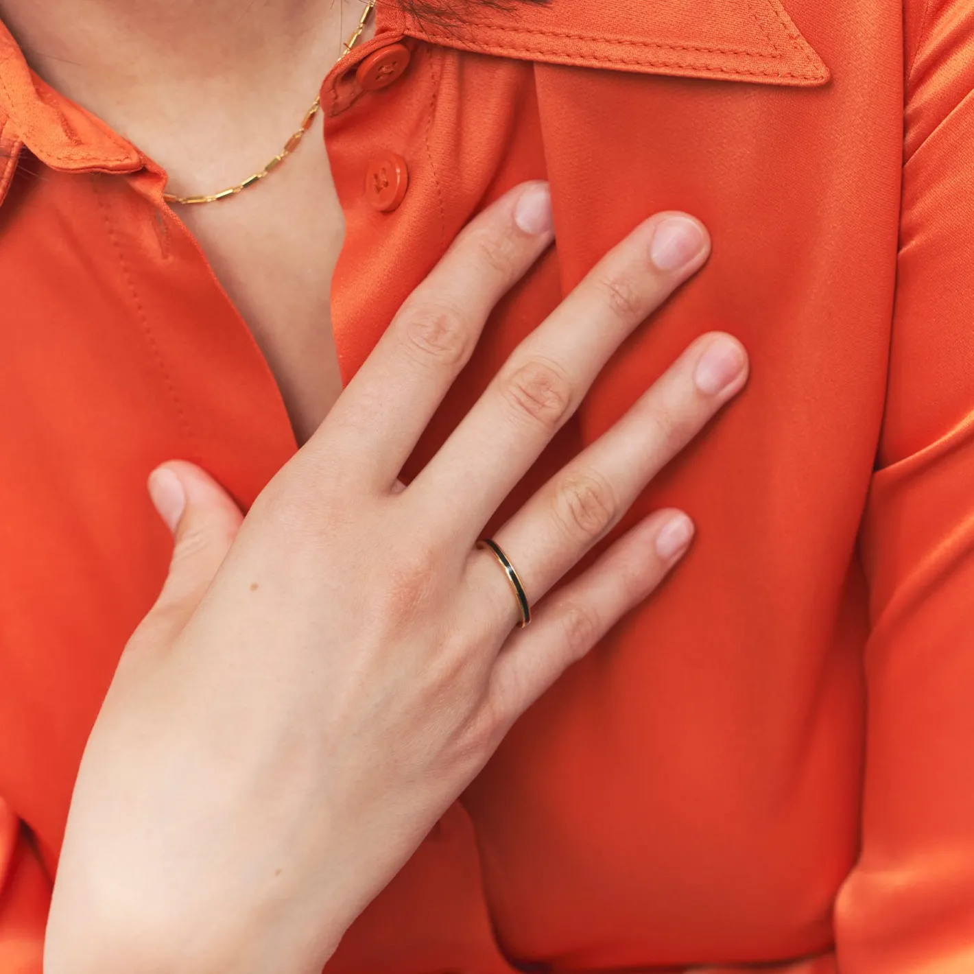 Hot STILNEST Schwarz Enamel Thin Ring