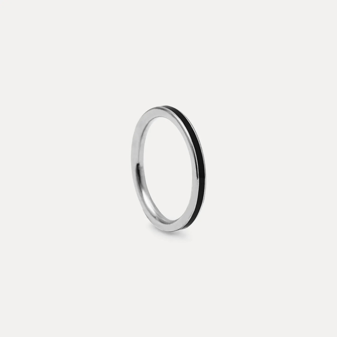 Hot STILNEST Schwarz Enamel Thin Ring