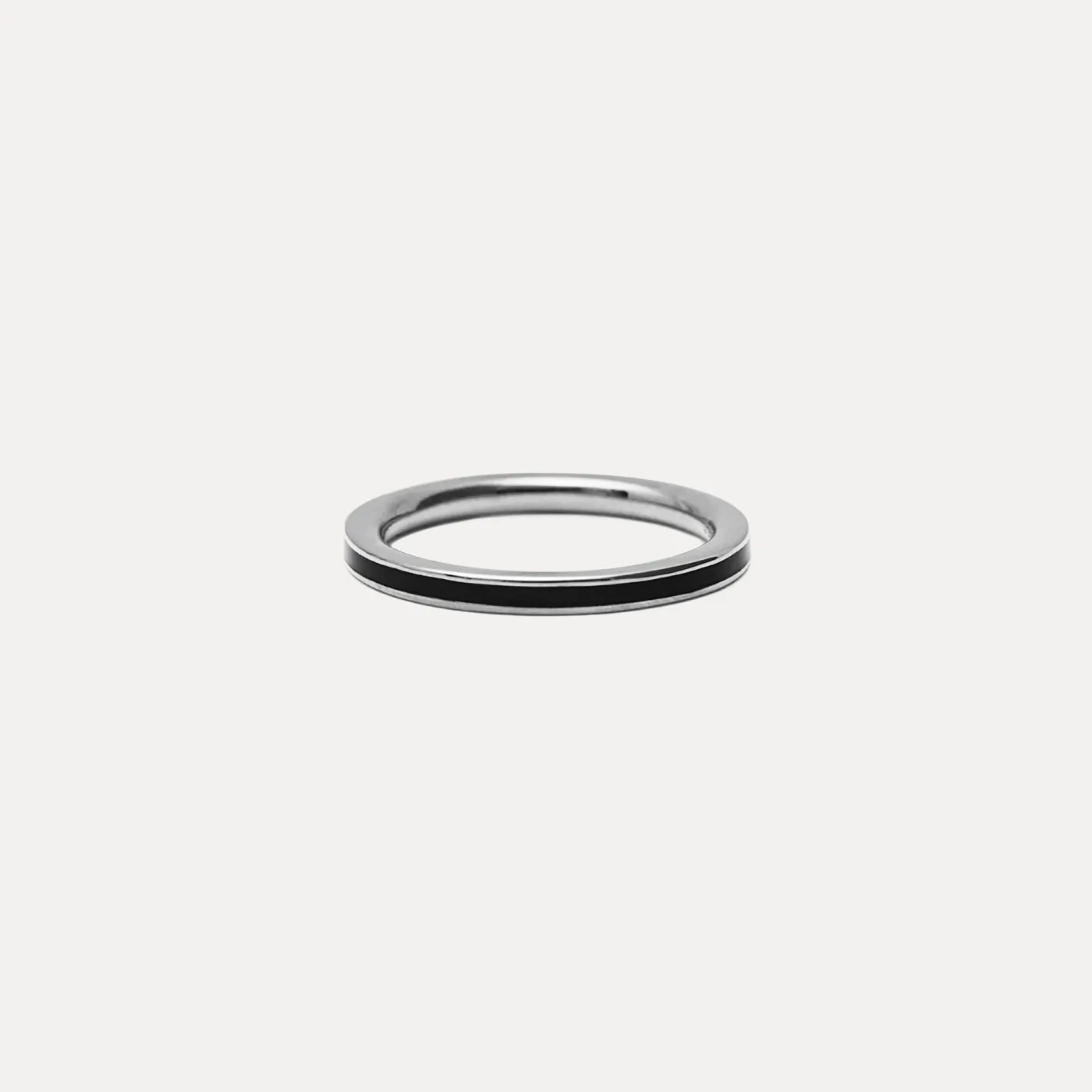 Hot STILNEST Schwarz Enamel Thin Ring