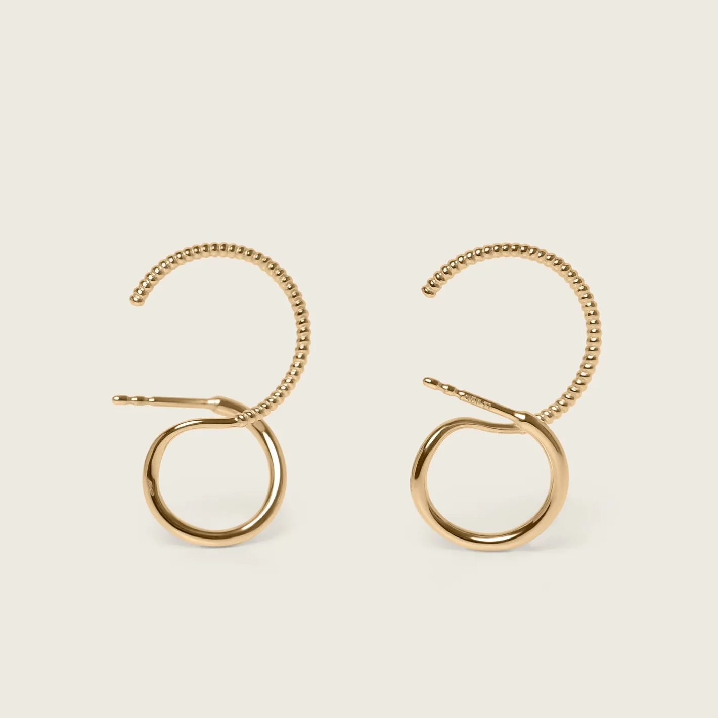 Outlet STILNEST Snake Tail Double Ear Climbers | 585 Gold