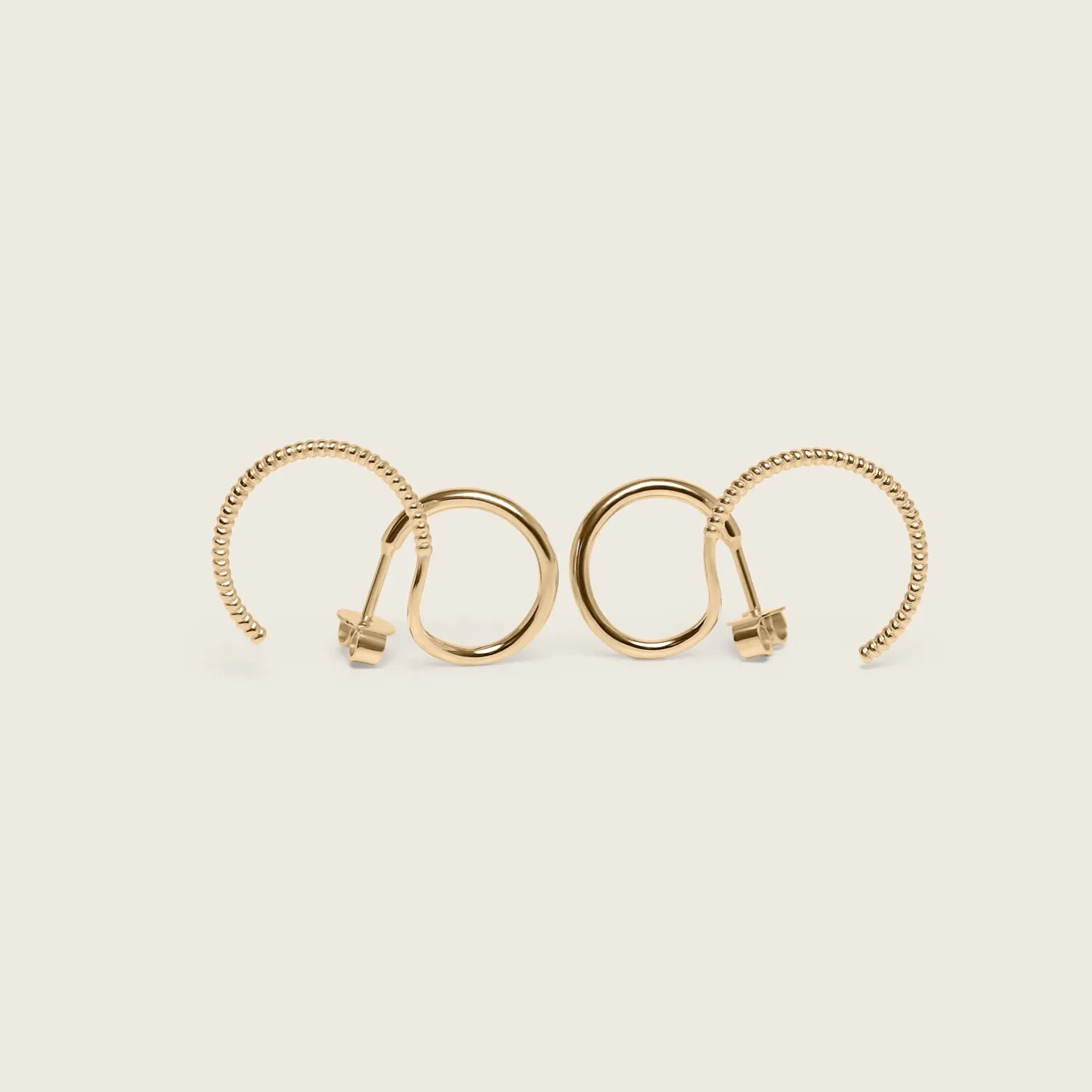 Outlet STILNEST Snake Tail Double Ear Climbers | 585 Gold