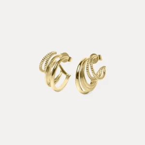 Cheap STILNEST Snake Tail Triple Creolen Ohrringe | 585 Gold