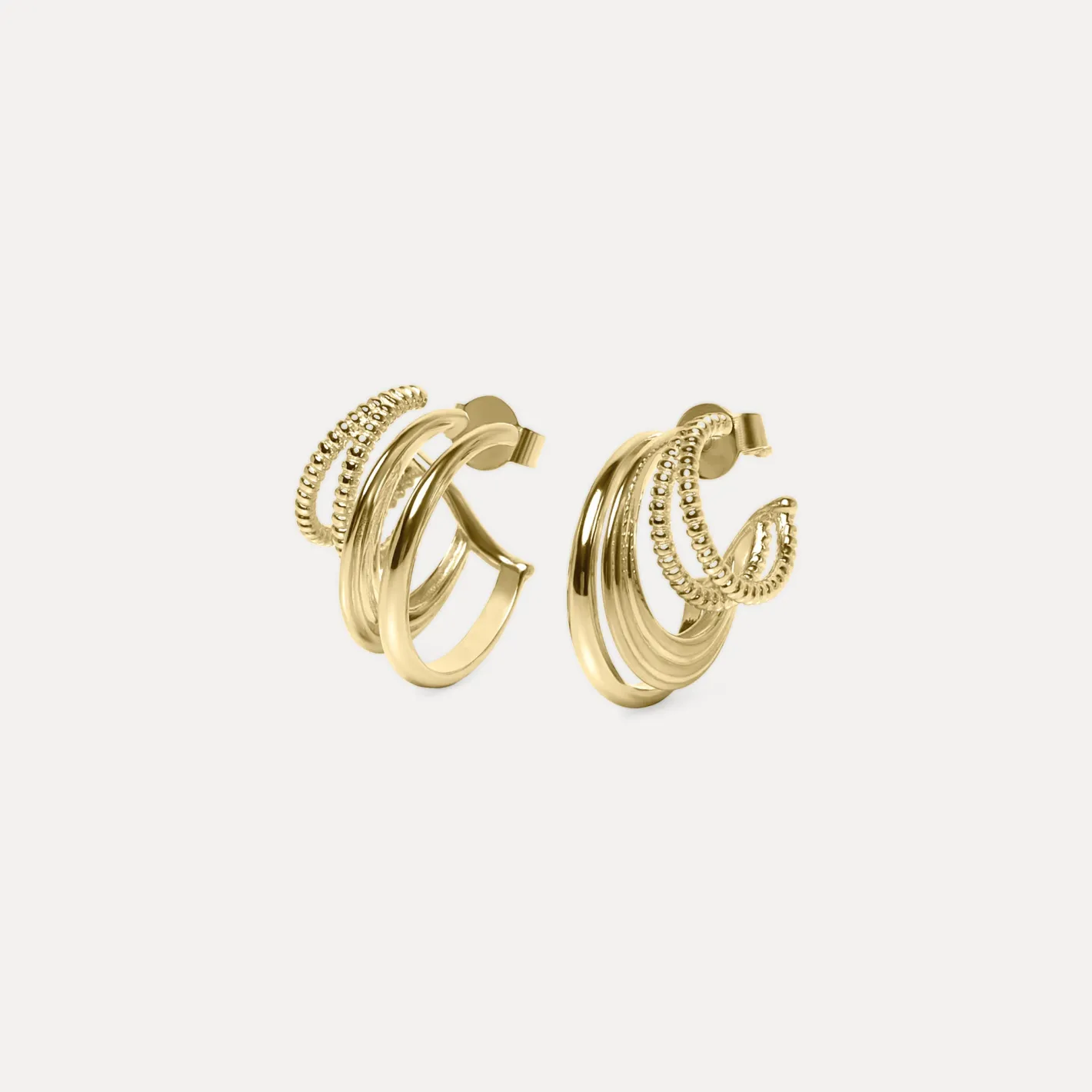 Cheap STILNEST Snake Tail Triple Creolen Ohrringe | 585 Gold