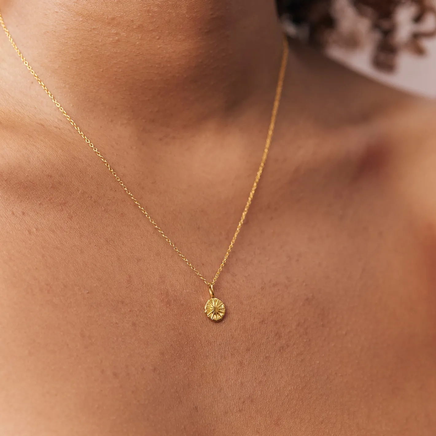 Fashion STILNEST Solar Eclipse mit Singapore Kette | 585 Gold