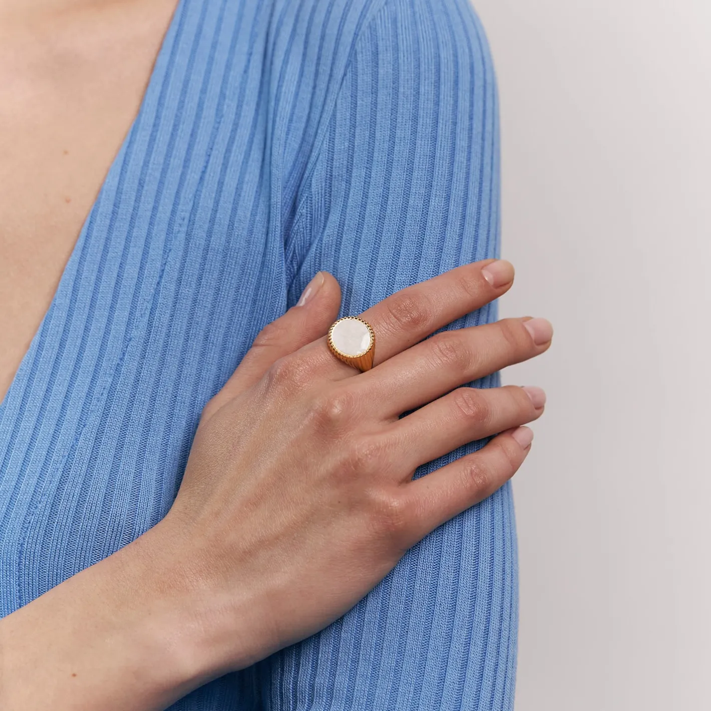 Online STILNEST Solar Spritz Cocktail Ring Perlenweiß