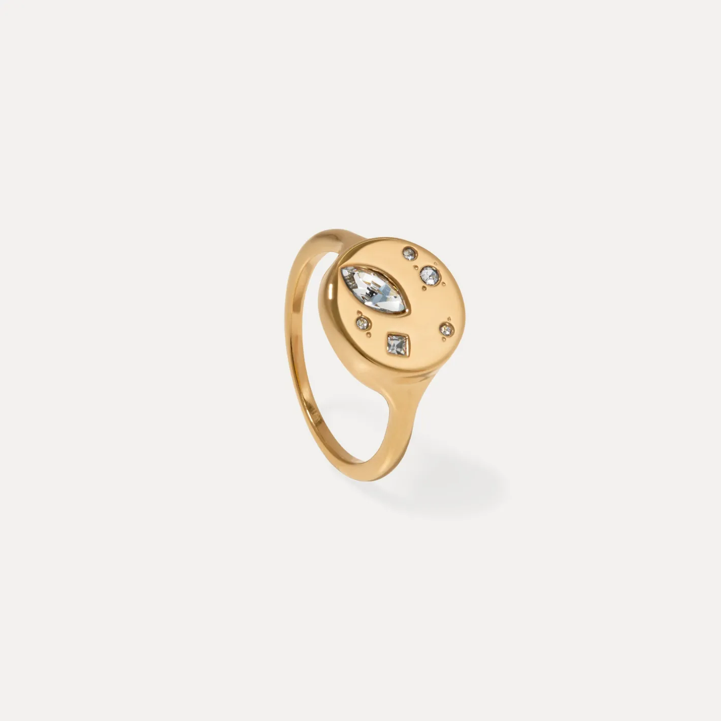 Cheap STILNEST Weiße Kristalle Myriad Ring