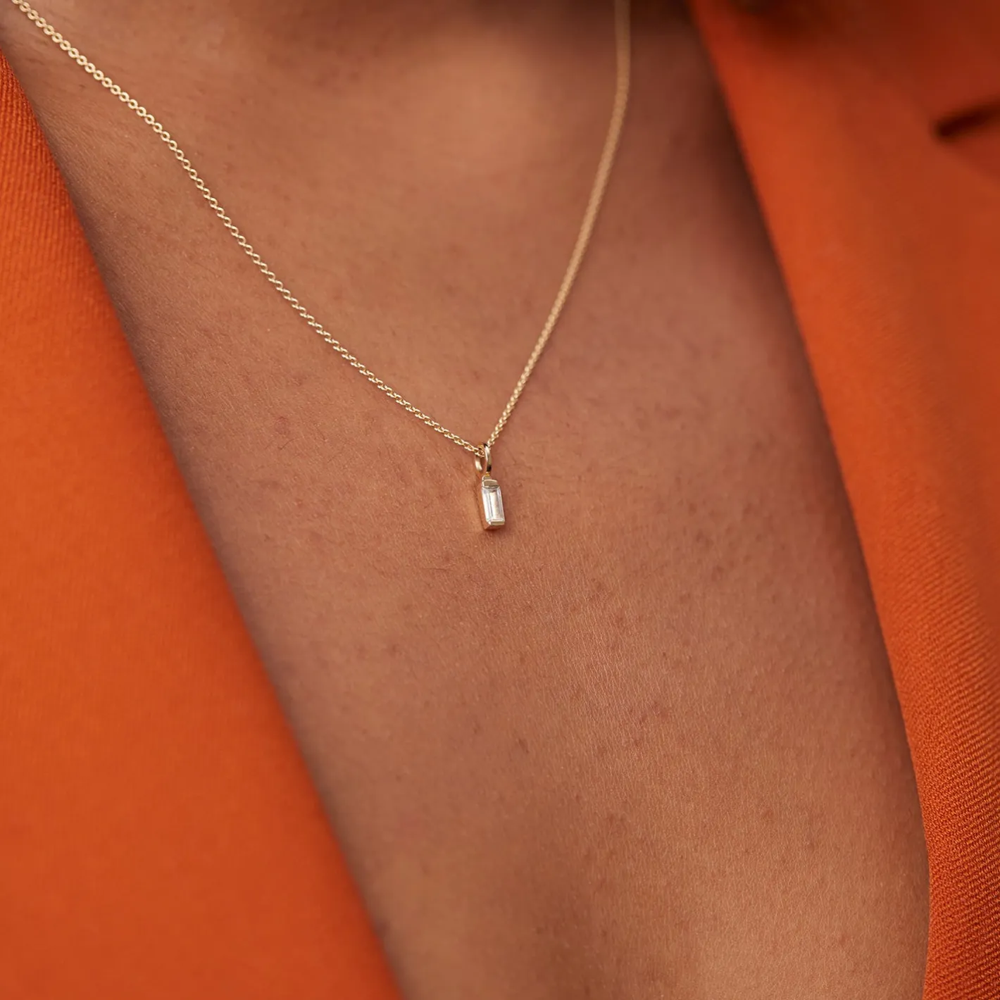 Best Sale STILNEST Weißer Beryll Retro Anhänger | 585 Gold