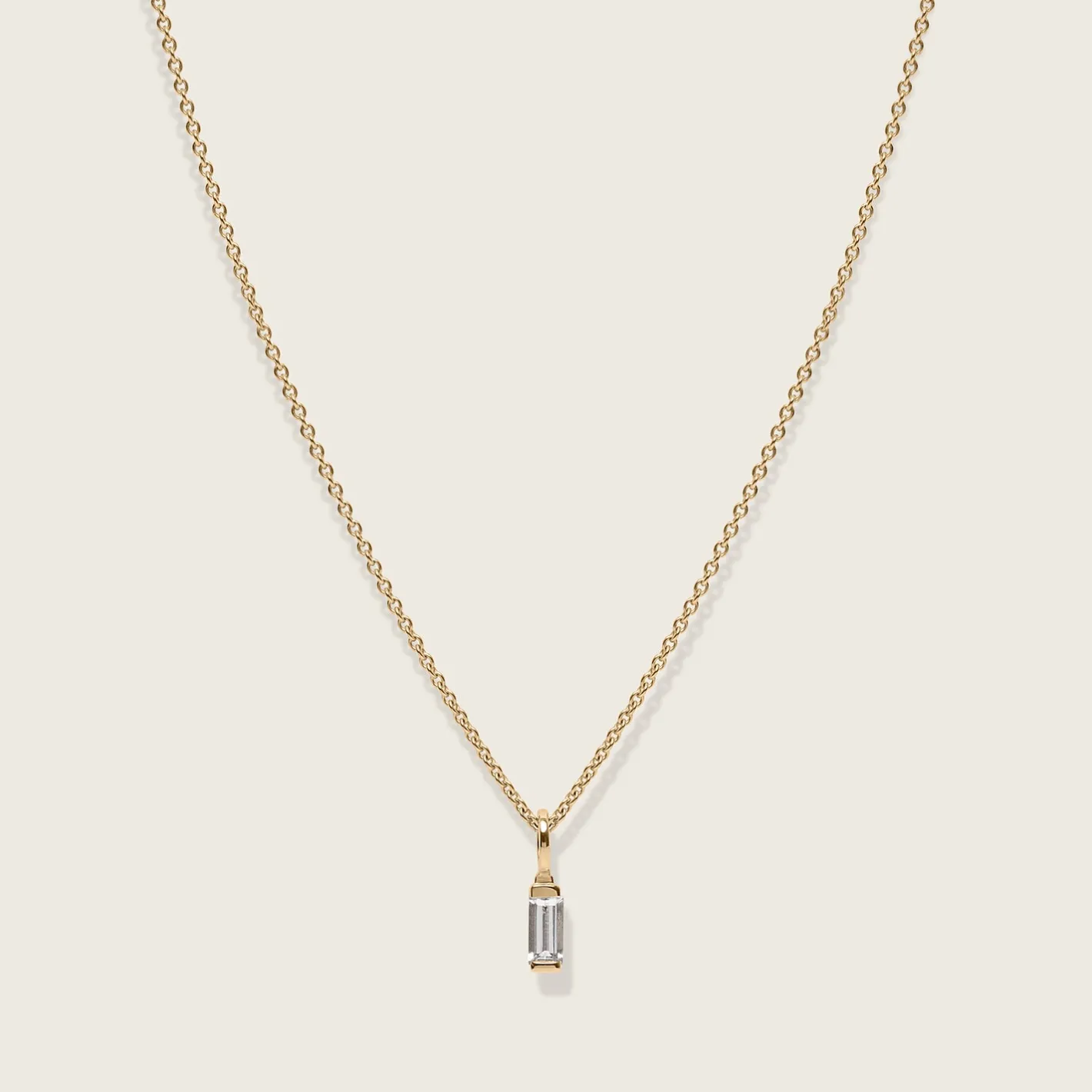 Best Sale STILNEST Weißer Beryll Retro Kette | 585 Gold
