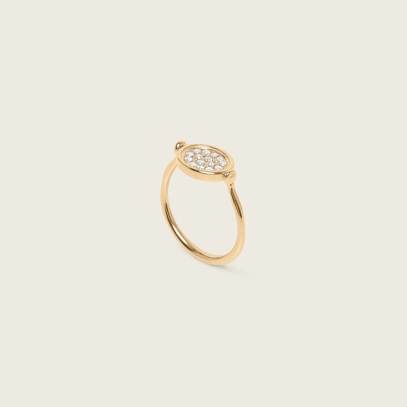 Clearance STILNEST Weißer Saphir Flip Pavé Ring | 585 Gold