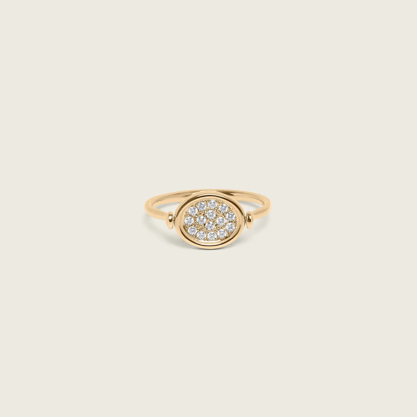 Clearance STILNEST Weißer Saphir Flip Pavé Ring | 585 Gold