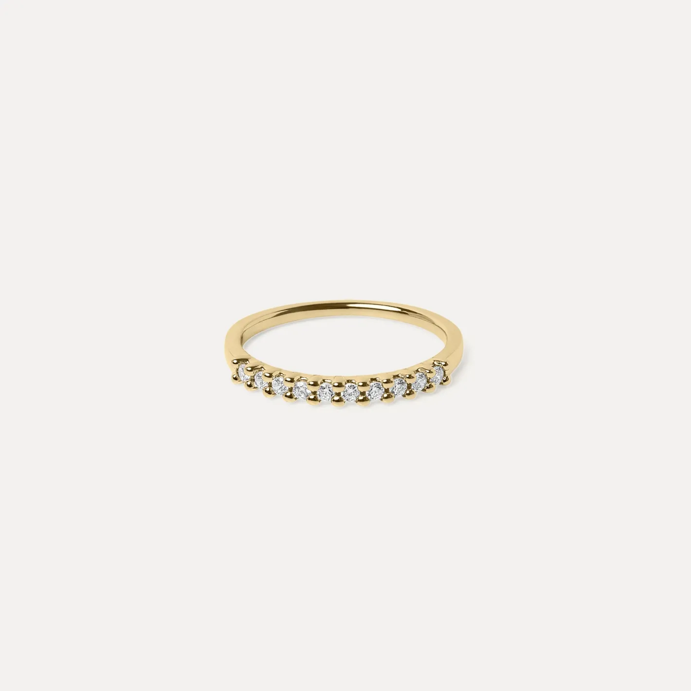 Store STILNEST Weißer Saphir Half Eternity Ring | 585 Gold