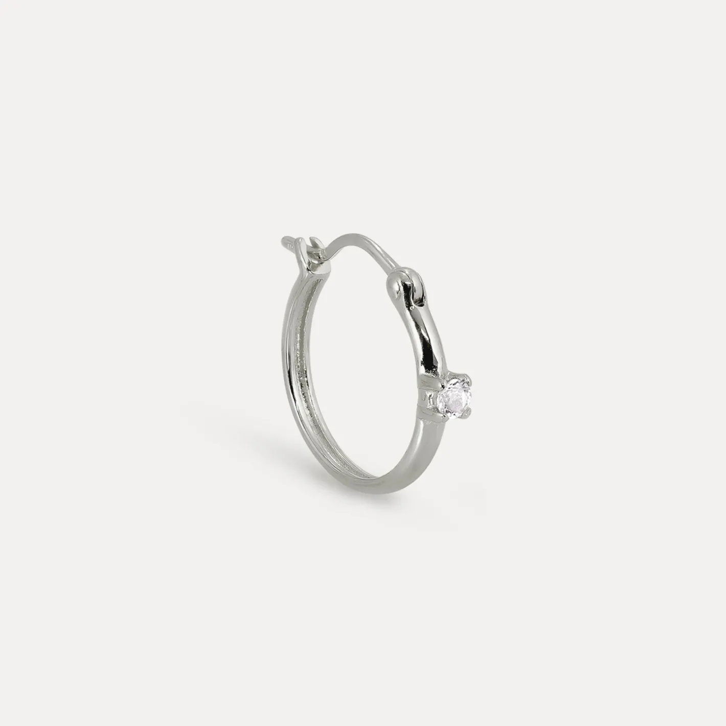 Cheap STILNEST Weißer Saphir Point of Light Creolen Ohrringe - Single