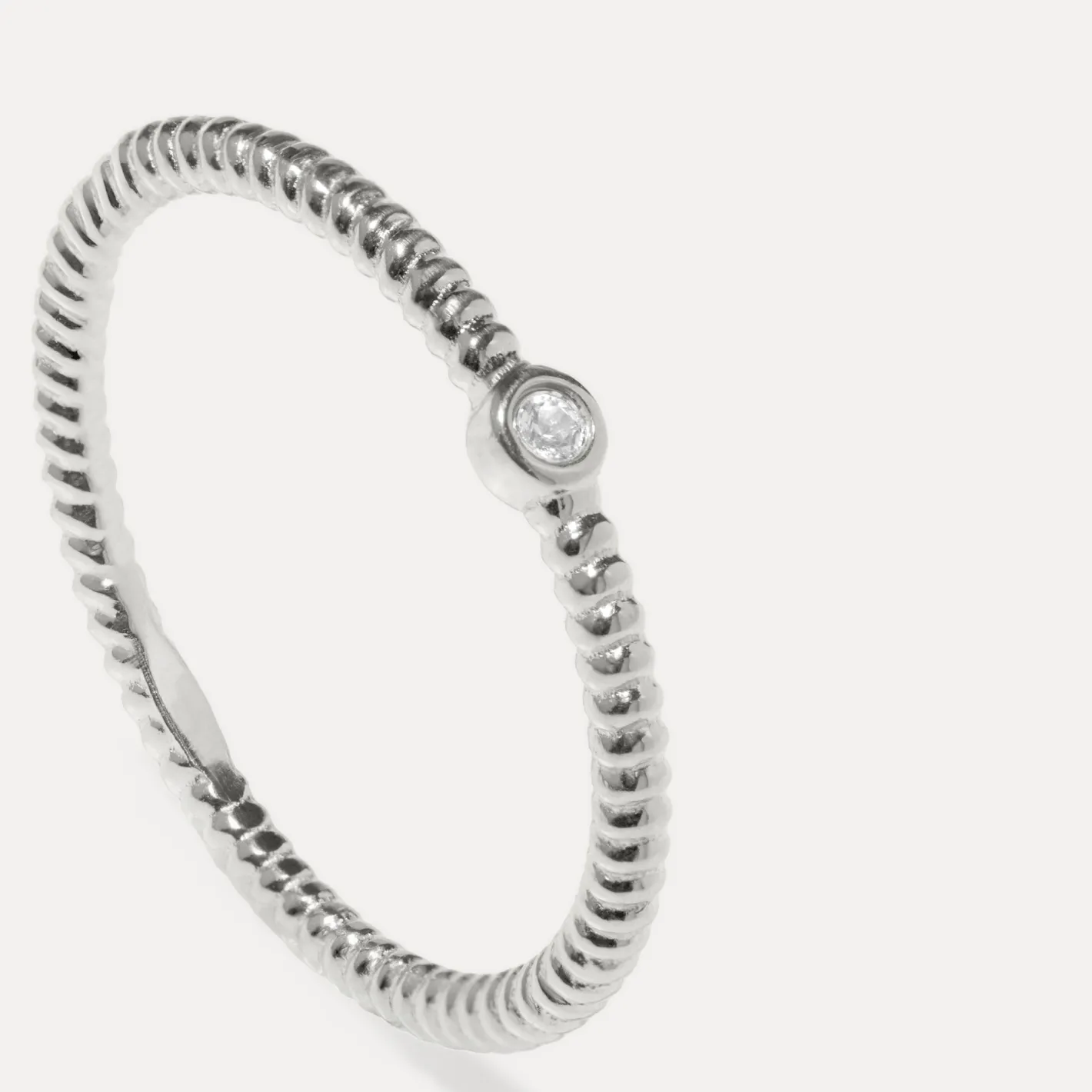 Cheap STILNEST Weißer Saphir Snake Tail Solitär Ring 925 Silber