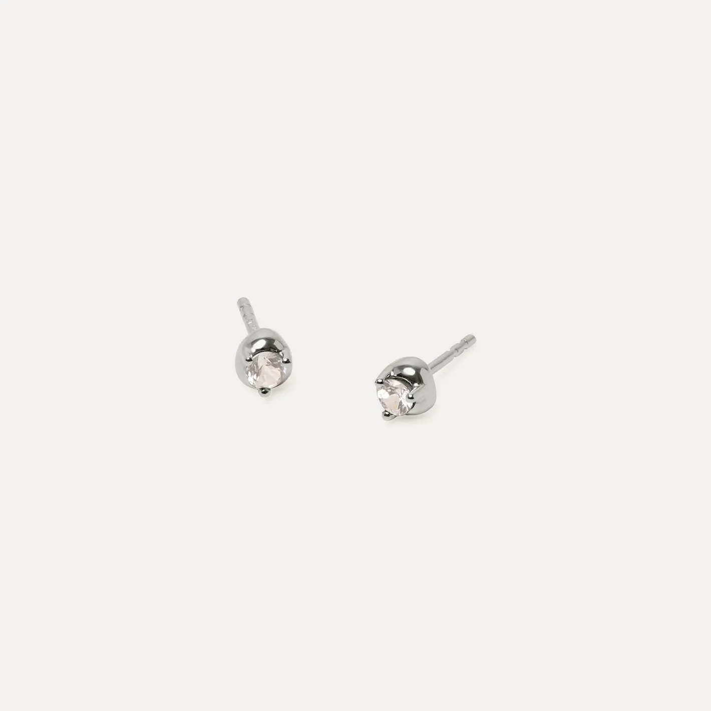 Clearance STILNEST Weißer Saphir Stone Fluid Ohrstecker Ohrringe