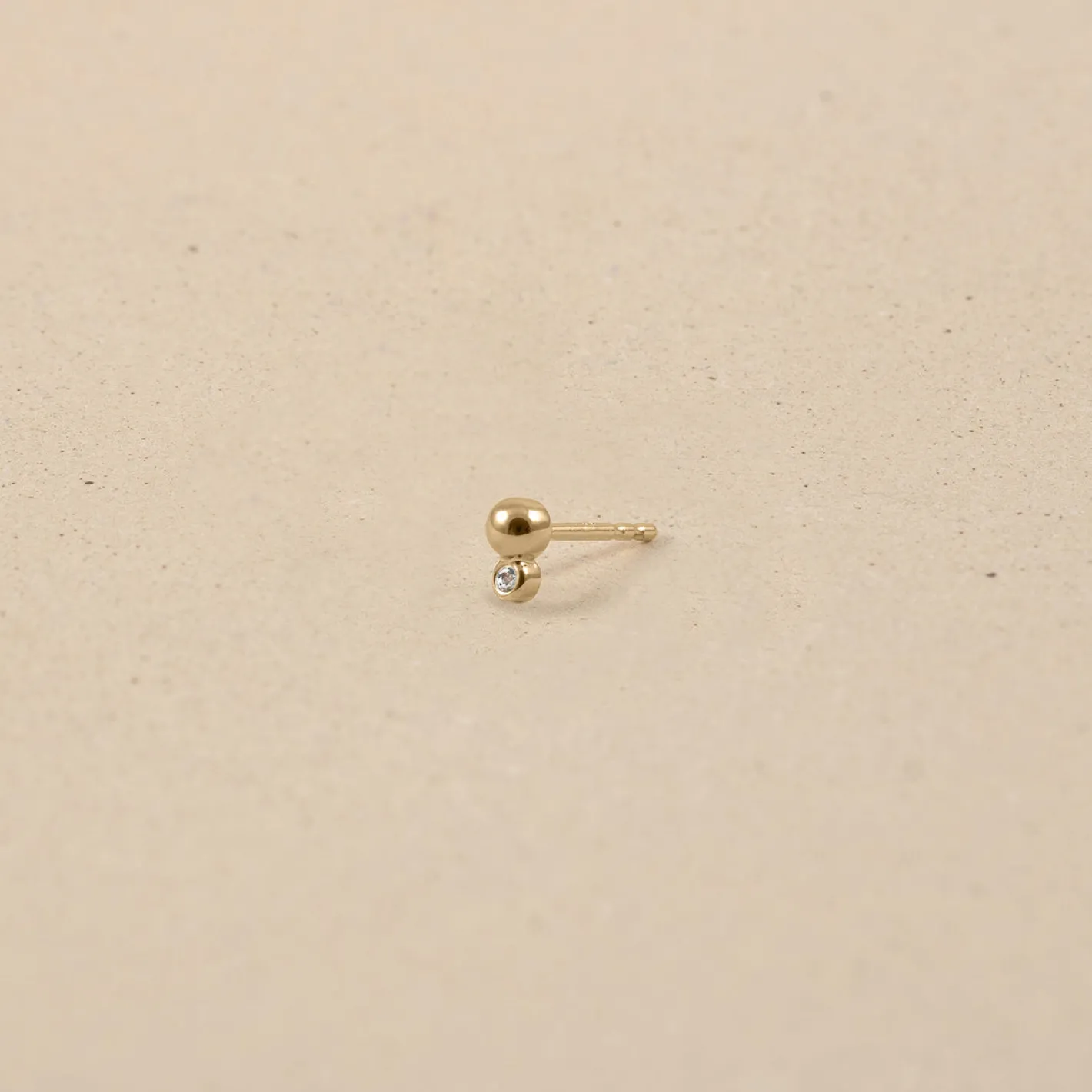 Shop STILNEST Weißer Saphir Two Dots Ohrstecker Ohrringe - Single | 585 Gold