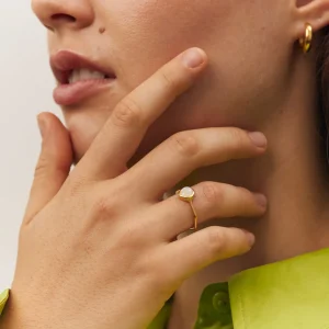 New STILNEST Zodiac Birthstone Ring 24k Gold Vermeil