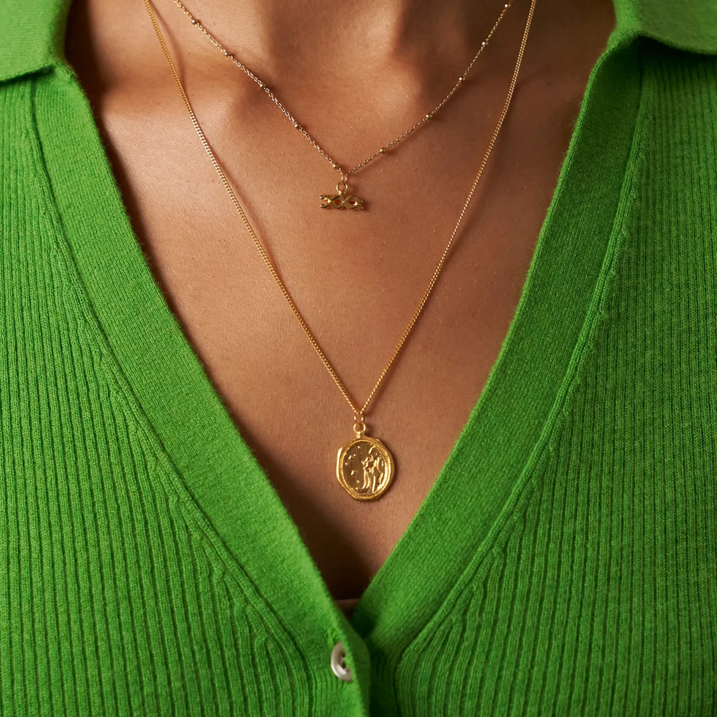 Hot STILNEST Zodiac Charm Anhänger | 585 Gold